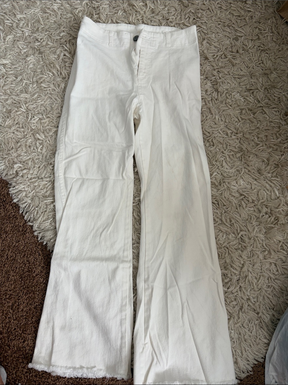 LA MIEL White Wide-Leg Flare Jeans
